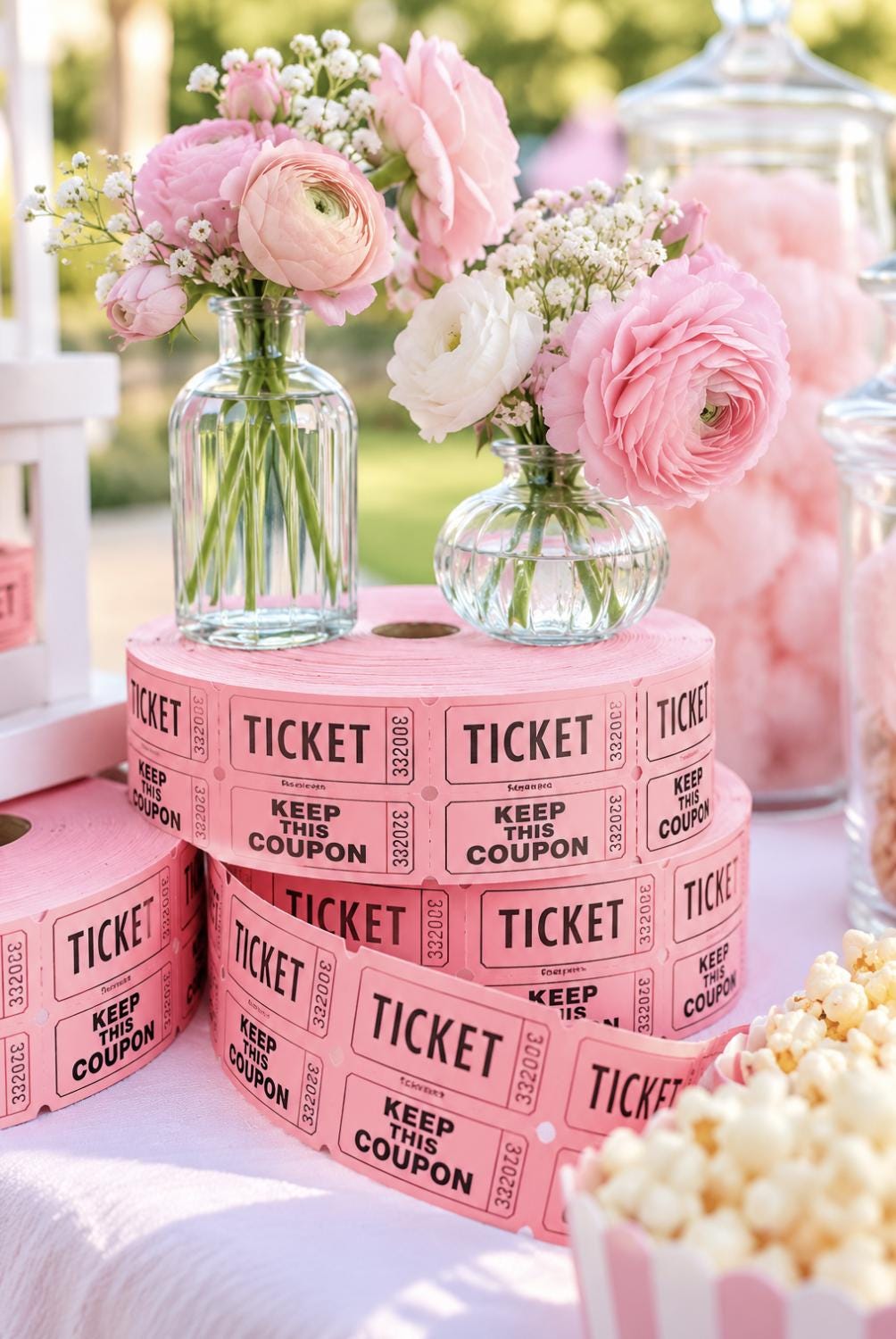 Pastel Raffle Ticket Rolls – Admit One Tickets for Carnival Parties, Showers & Fundraisers