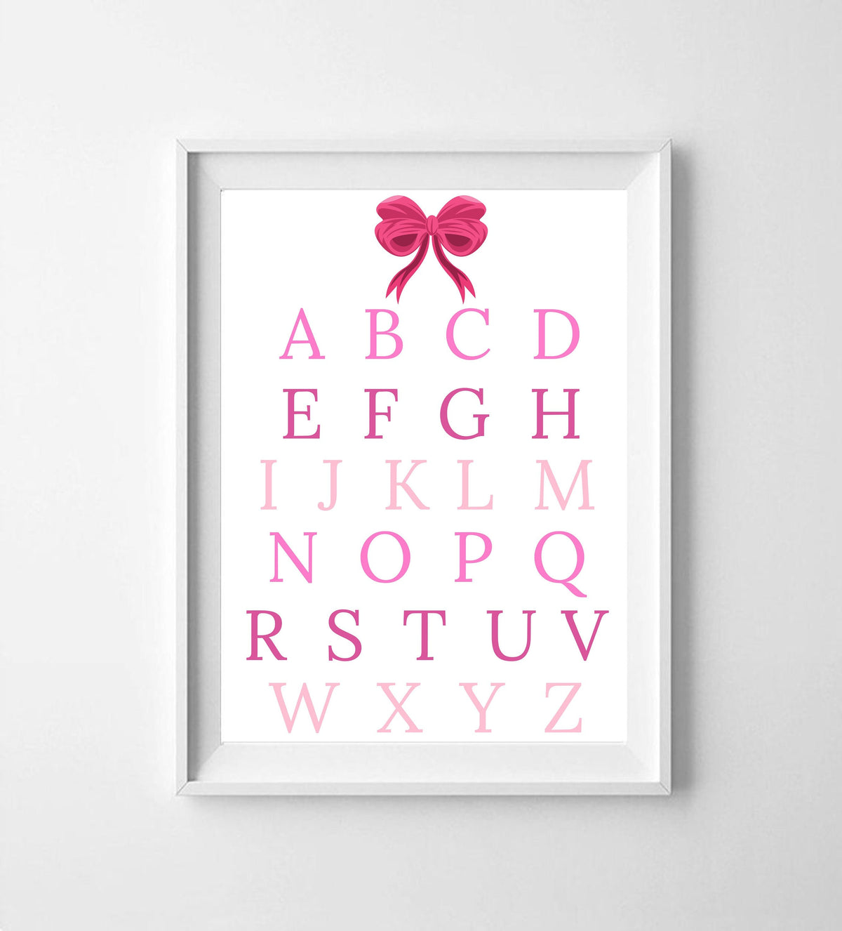 Pink Alphabet Sign – Girls Nursery & Playroom ABC Wall Art Printable