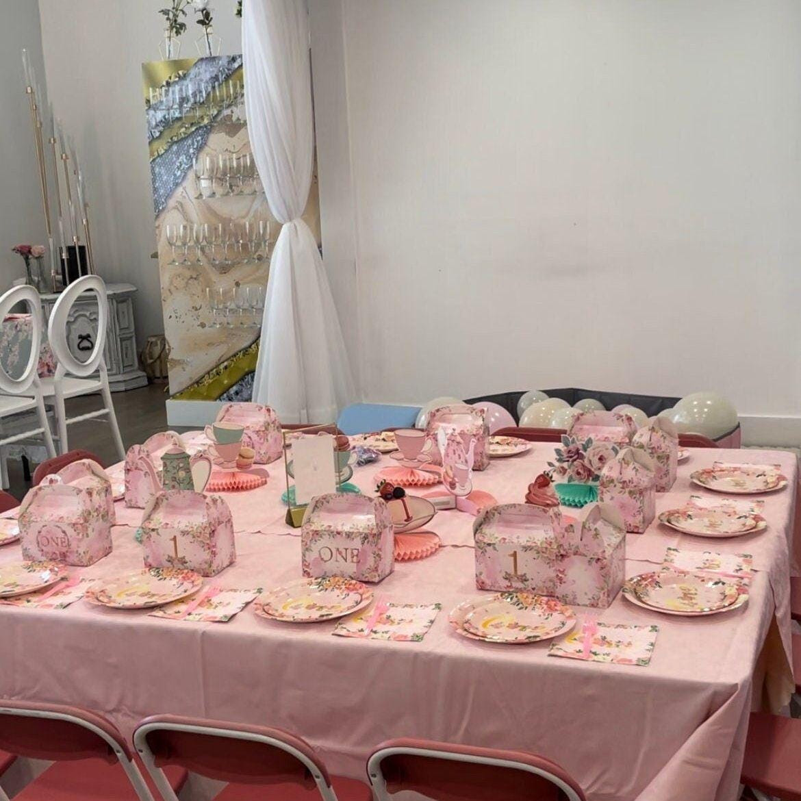Pink and Gold Baby Girl 1st Birthday Party 24 Set - Complete First Birthday Party Decor