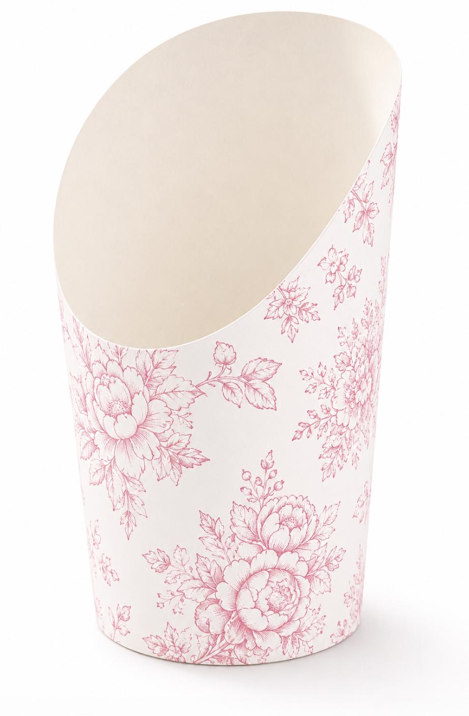 Pink Toile Charcuterie Cups with Toothpicks – Individual Appetizer Cups for Showers & Parties