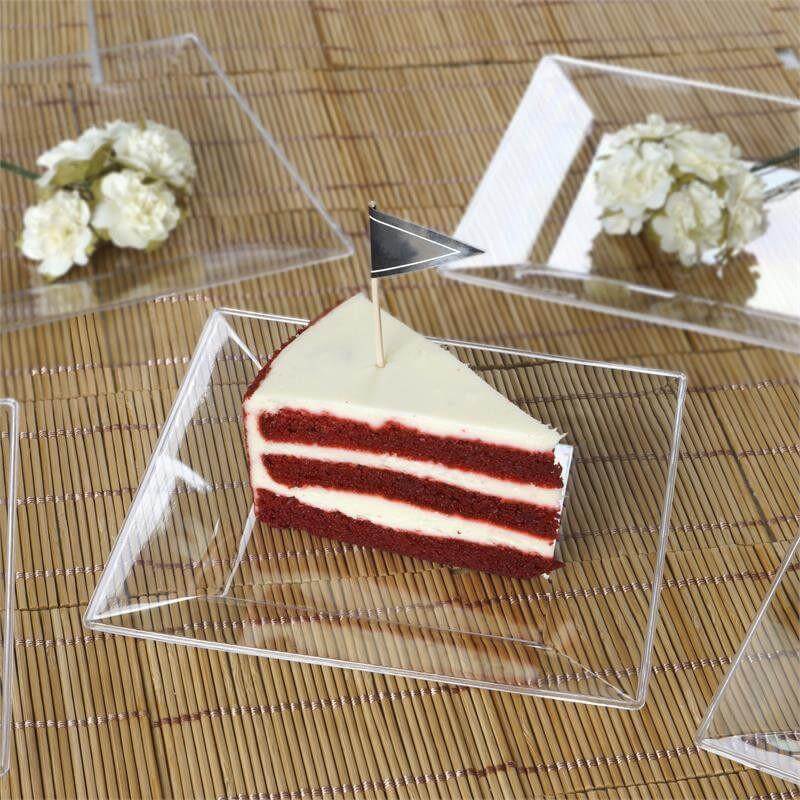 10 - Pack Square Dessert Plates – Disposable Party Plates for Weddings, Banquets & Events - Pretty Party Boxx