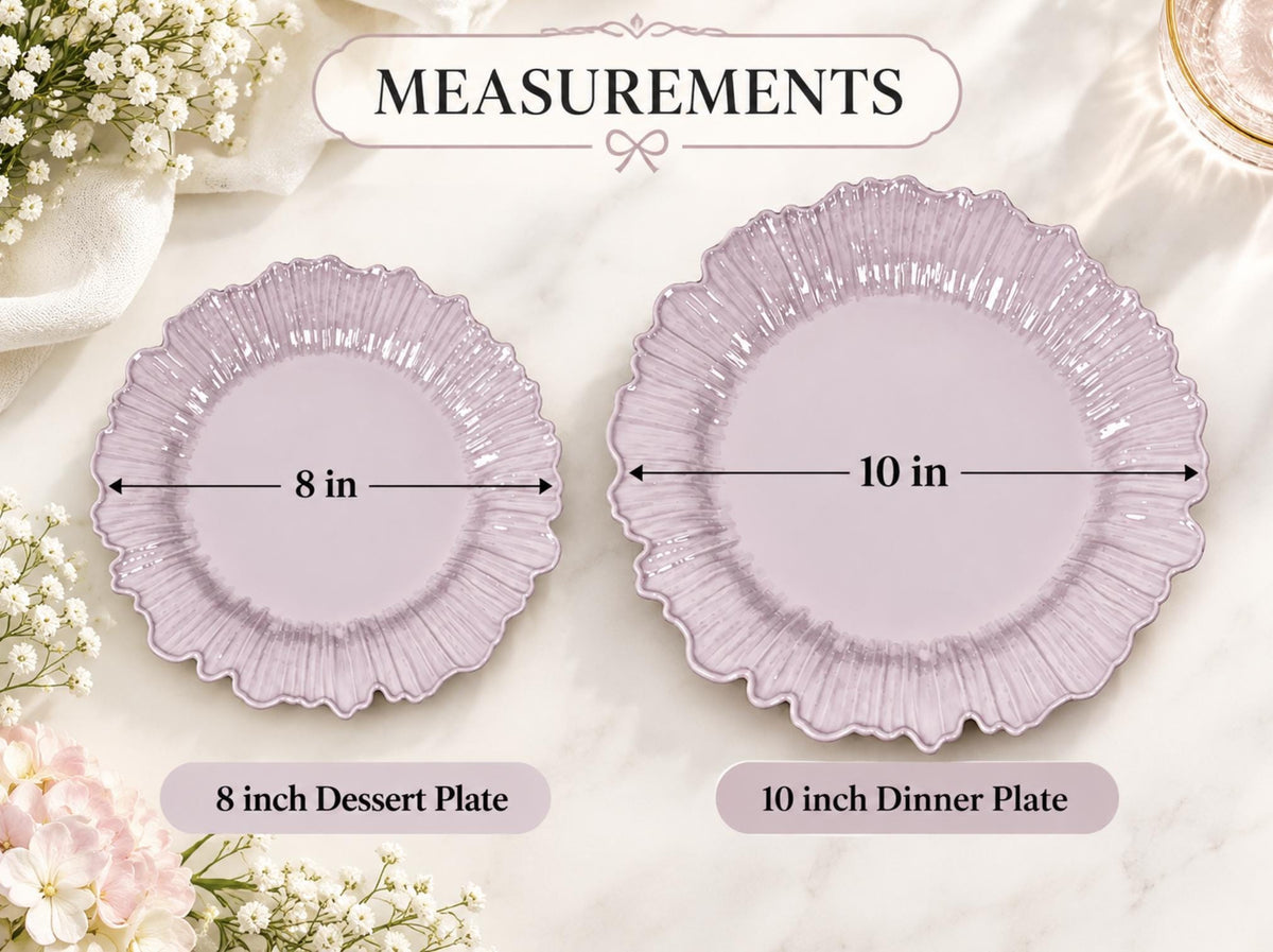 Reef Design Plastic Dinner & Dessert Plates – Elegant Disposable Tableware for Weddings & Showers