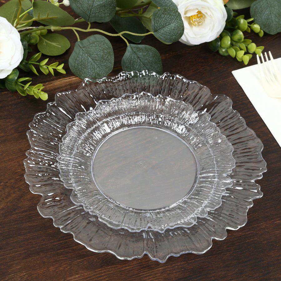 Reef Textured Heavy Plastic Plates – Elegant Disposable Dinner & Dessert Plates