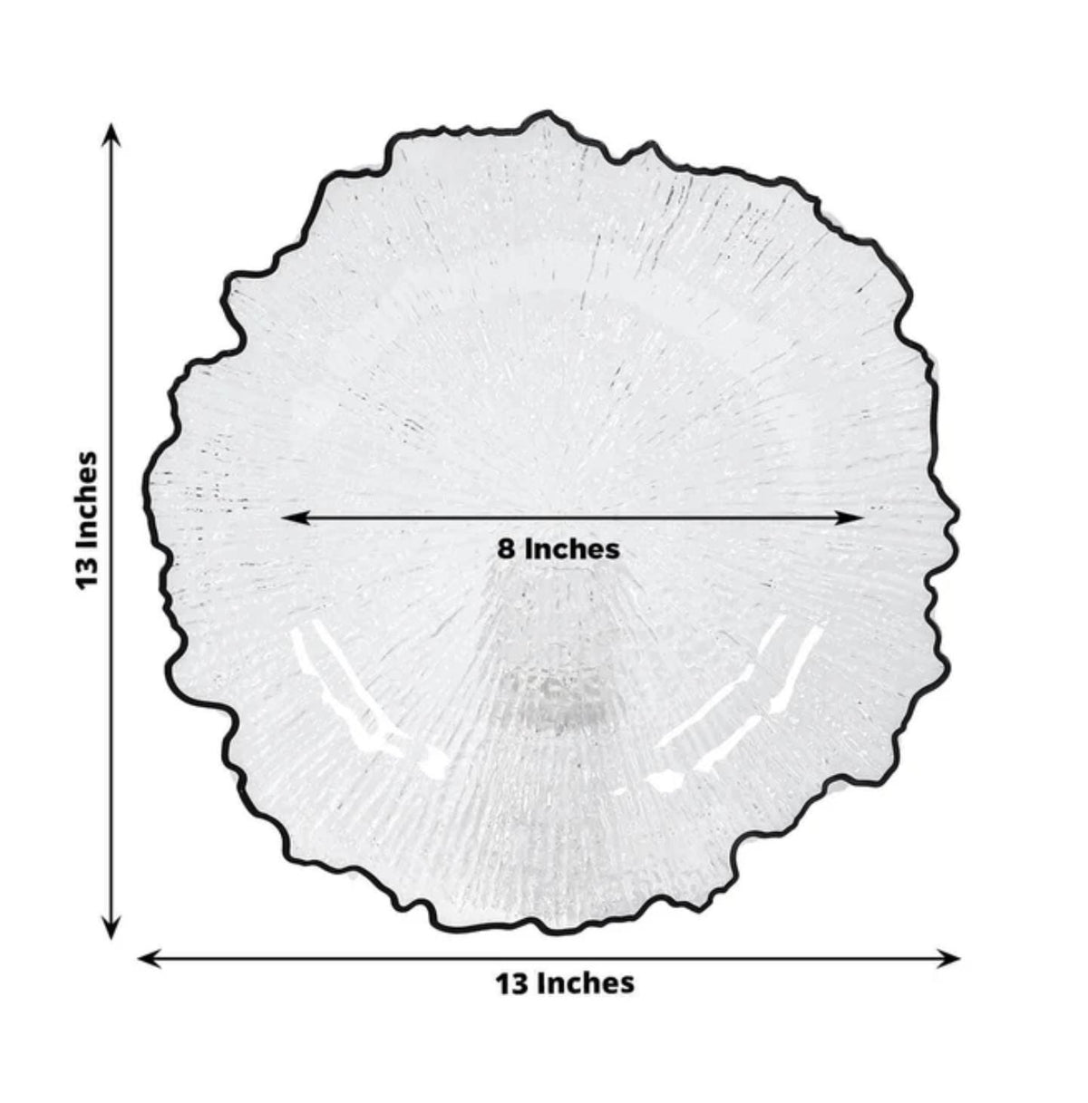 Reef Textured Plastic Charger Plates with Gold Rim – Round Chargers for Weddings & Receptions