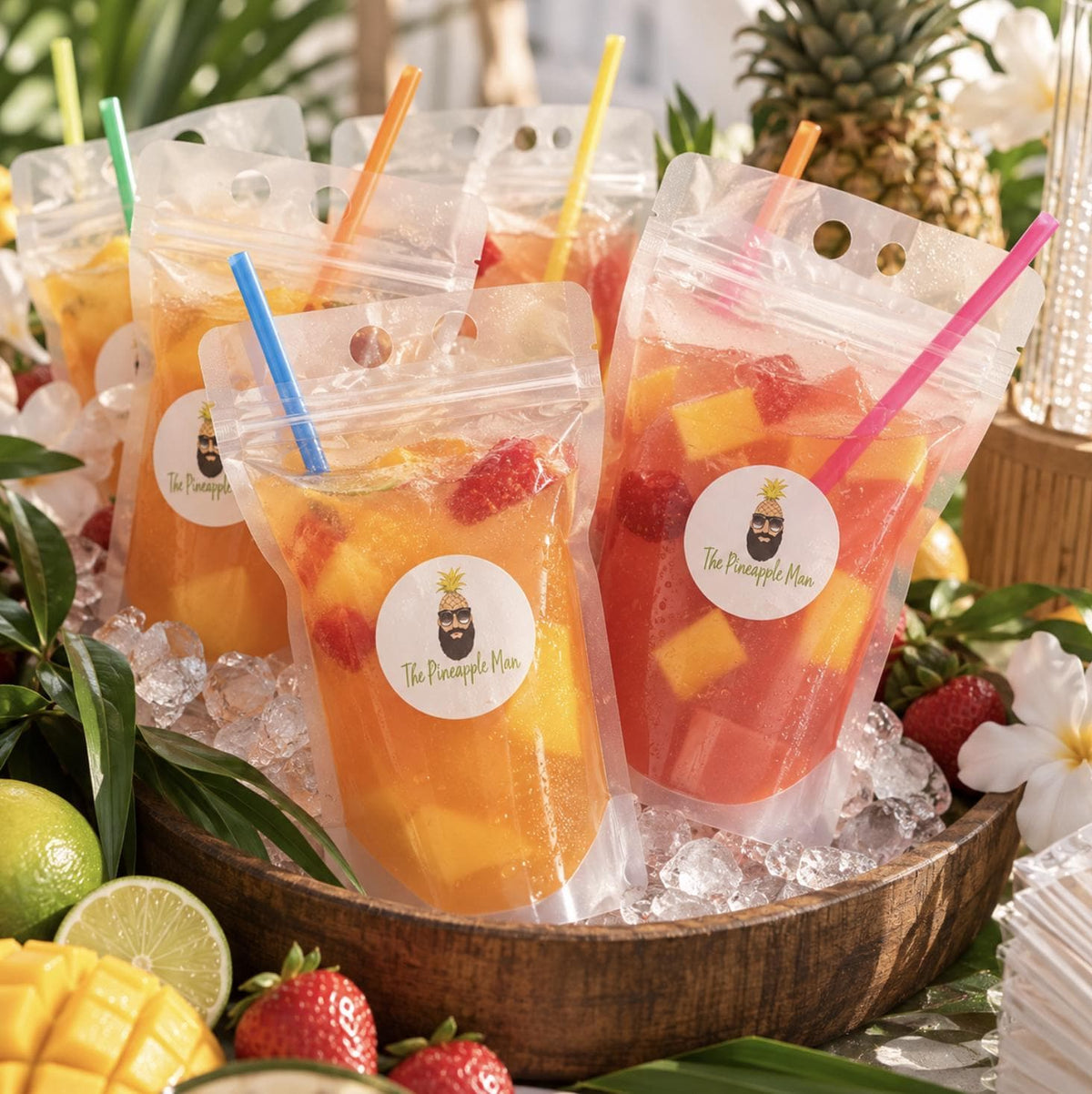Reusable Drink Pouches with Straws – Cocktail & Smoothie Pouches for Bachelorette & Pool Parties