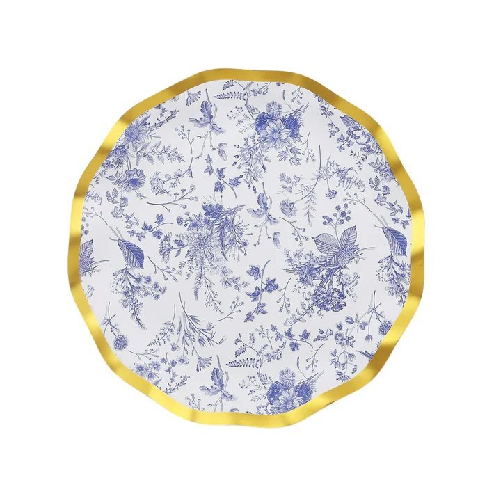 25 - Pack Premium Round Disposable Paper Plates – Elegant, Thick 350GSM Party Dinnerware for Weddings & Events - Pretty Party Boxx