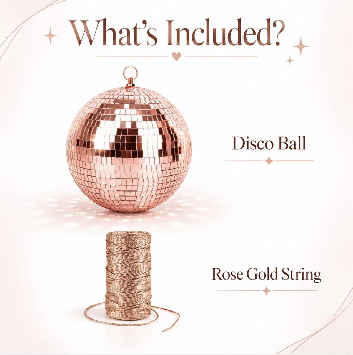 Rose Gold Mirror Disco Balls – Pink Disco Decorations for Last Disco & Bridal Showers
