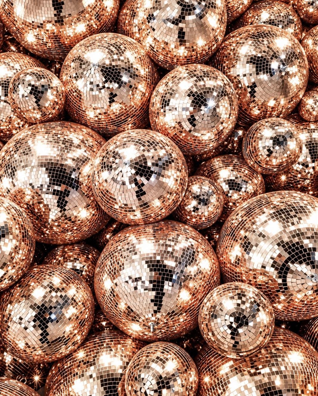 Rose Gold Mirror Disco Balls – Pink Disco Decorations for Last Disco & Bridal Showers