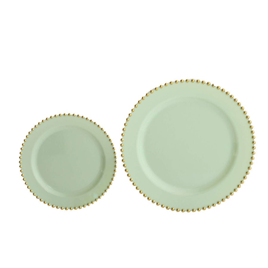 10 - Pack Beaded Rim Round Fancy Disposable Plates - Pretty Party Boxx