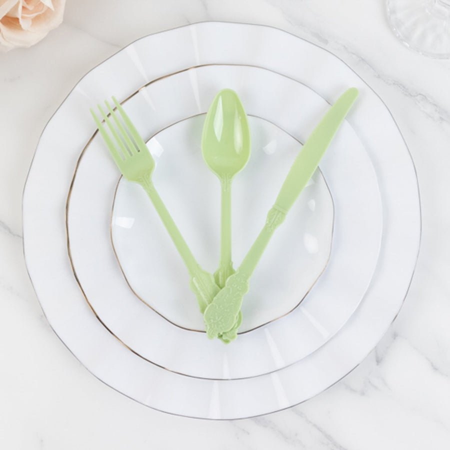 72 - Piece Heavy Duty Plastic Silverware Set – Disposable Cutlery for Weddings, Parties & Events - Pretty Party Boxx