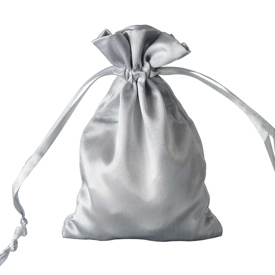 White Satin Drawstring Wedding & Party Favor Gift Bags - Pretty Party Boxx