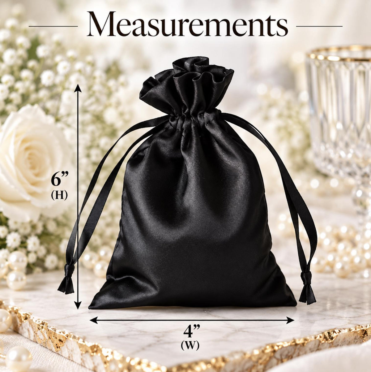 White Satin Drawstring Wedding & Party Favor Gift Bags - Pretty Party Boxx