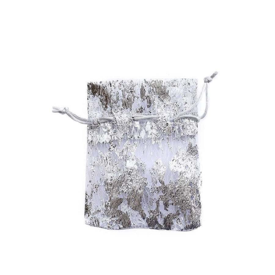 12 - Pack Metallic Gold or Silver Foil Drawstring Candy Bags – Wedding & Party Favor Bags - Pretty Party Boxx