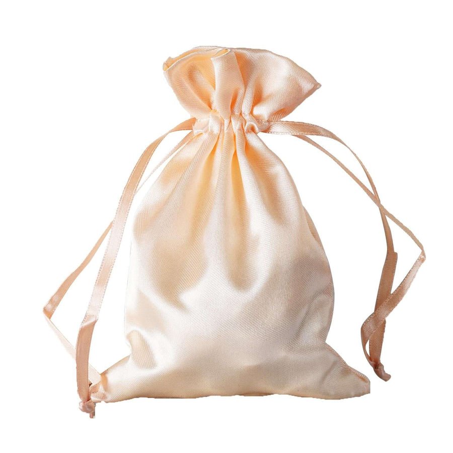White Satin Drawstring Wedding & Party Favor Gift Bags - Pretty Party Boxx