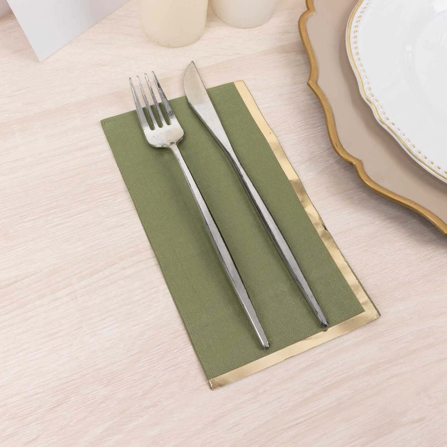 50 - Pack Party Napkins – Gold Foil Edge Disposable Cocktail Napkins - Pretty Party Boxx