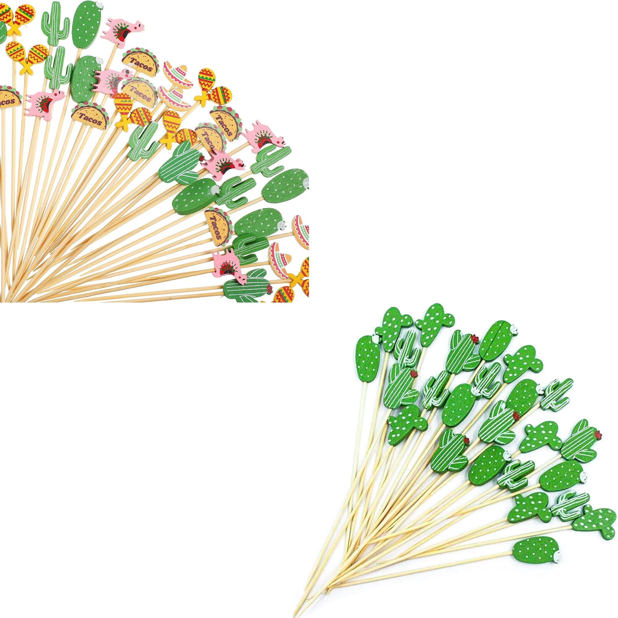 Taco night mix themed party toothpicks, colorful appetizer picks for fiestas