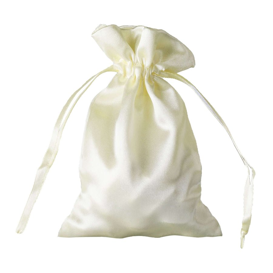 White Satin Drawstring Wedding & Party Favor Gift Bags - Pretty Party Boxx