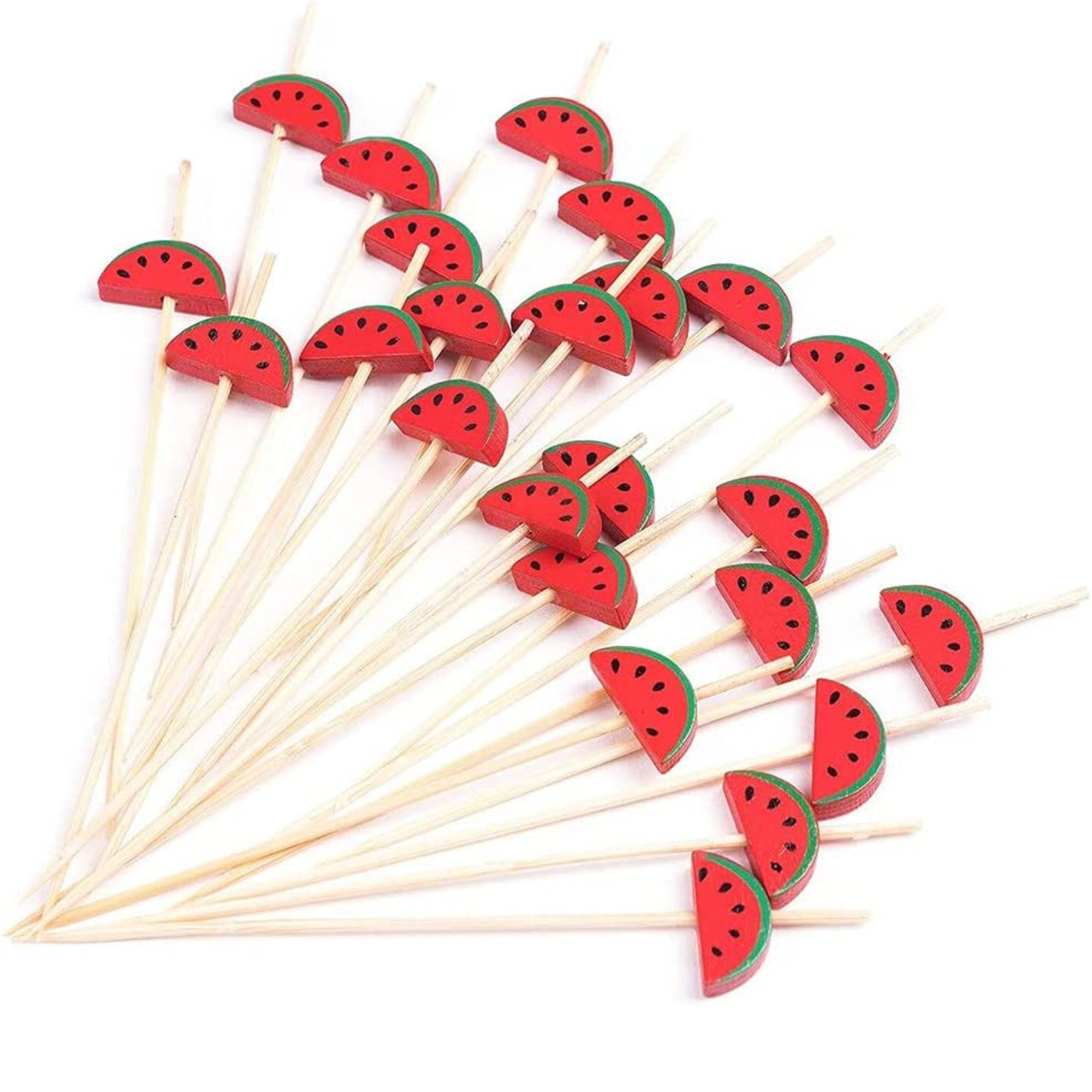 Watermelon fancy toothpicks for appetizers and cocktails, fun summer party picks