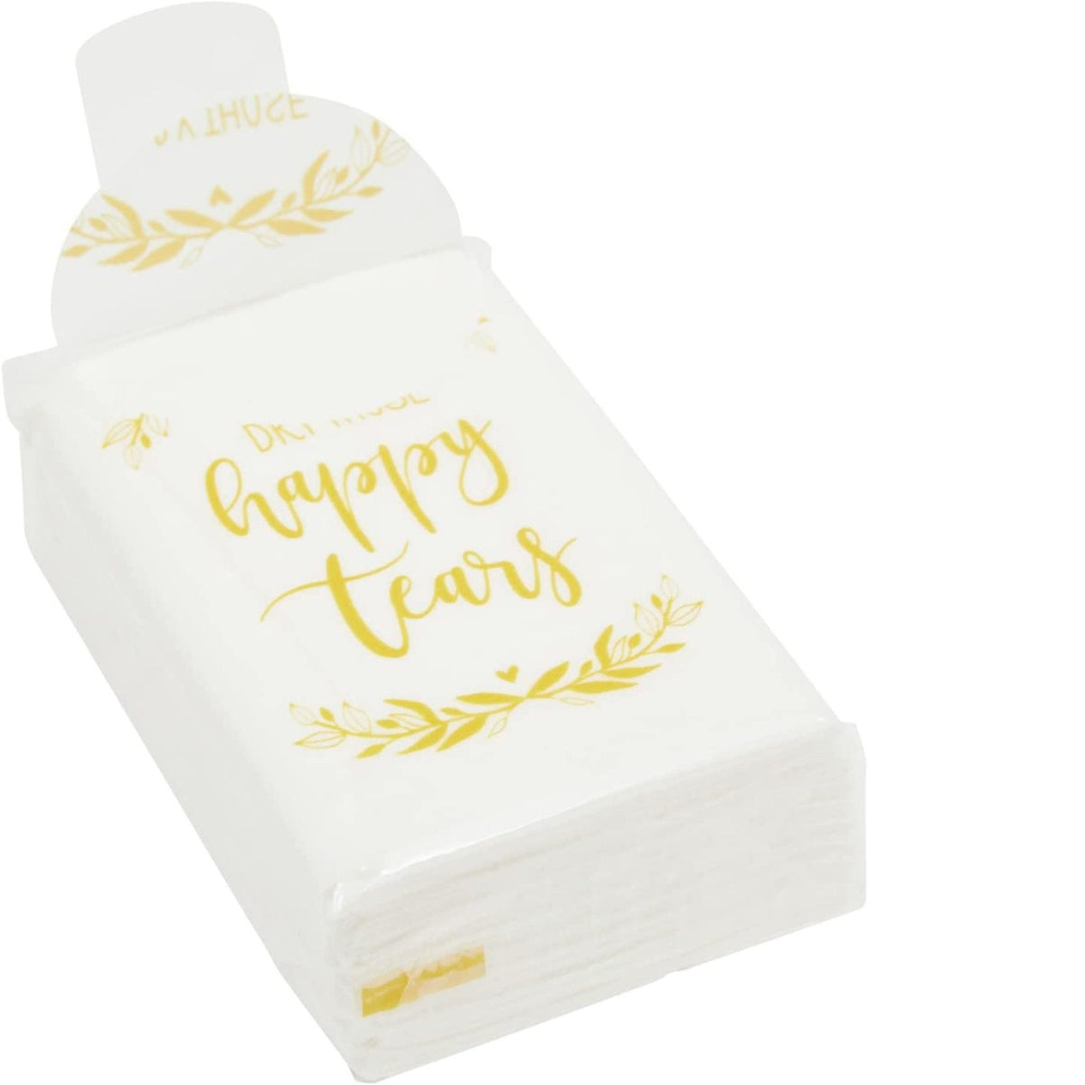 Wedding Tissue Pack Favors – "Dry Those Happy Tears" Pocket Tissues for Guests, Welcome Bags & Bridal Events (10 Sheets per Pack) - Pretty Party Boxx