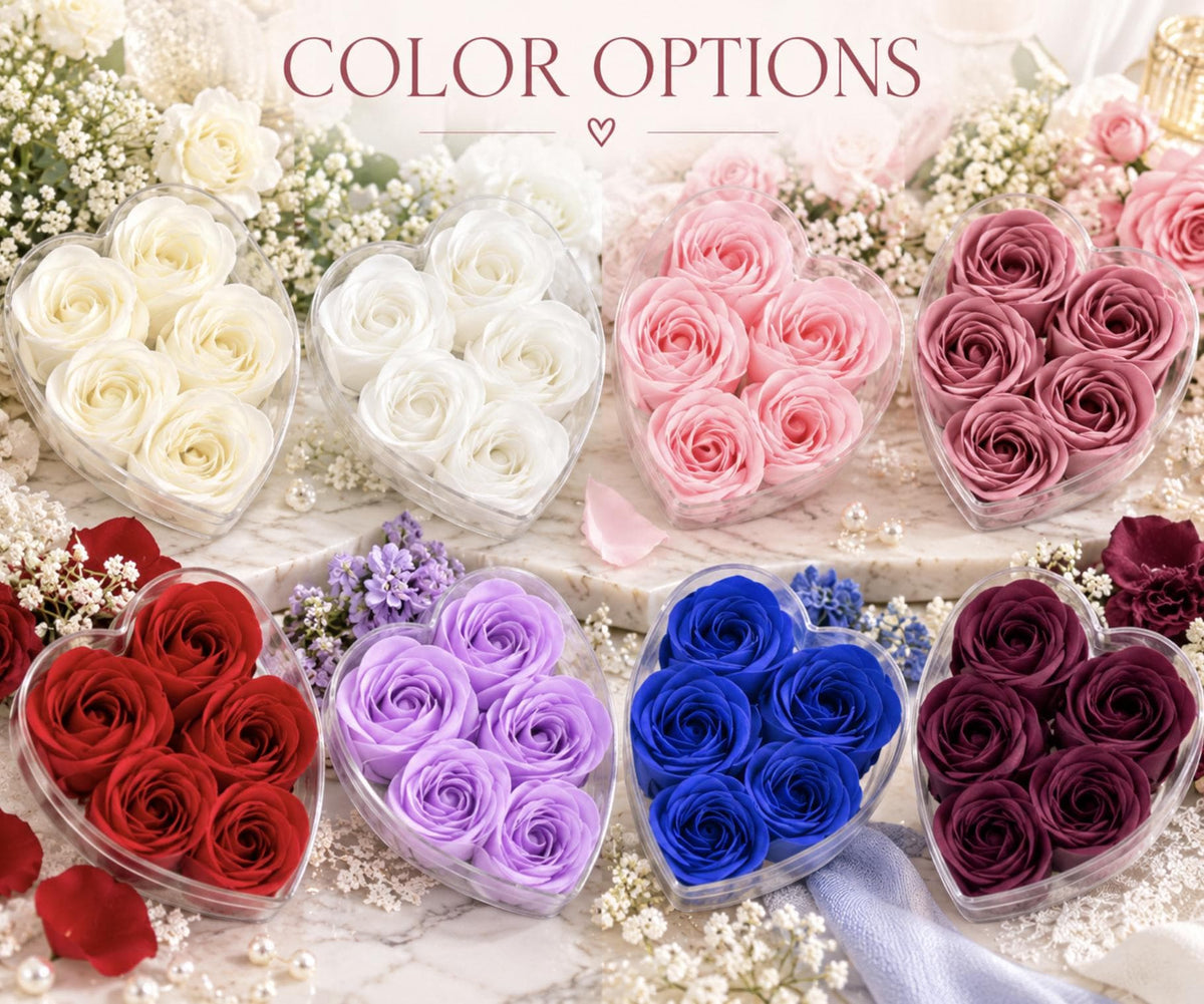 4 - Pack White Scented Rose Soap Heart - Shaped Party Favors with Gift Boxes & Ribbon – Perfect Wedding & Event Decorations