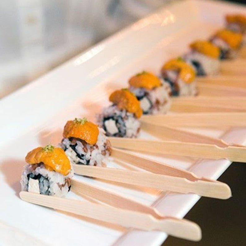 Wooden Sushi Appetizer Tongs – Mini Serving Tongs for Charcuterie, Grazing Tables & Catering Events - Pretty Party Boxx