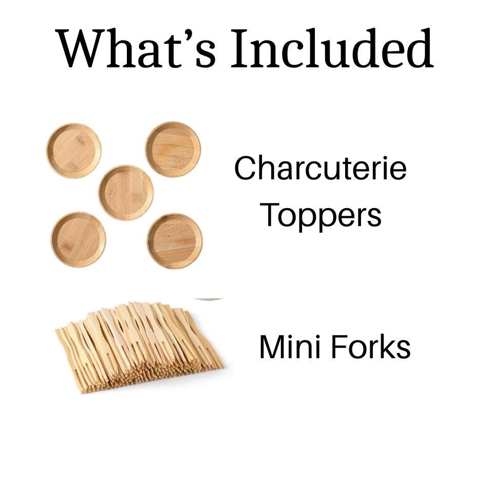 Wooden Wine Glass Charcuterie Toppers with Mini Forks – Wine Glass Snack Plates