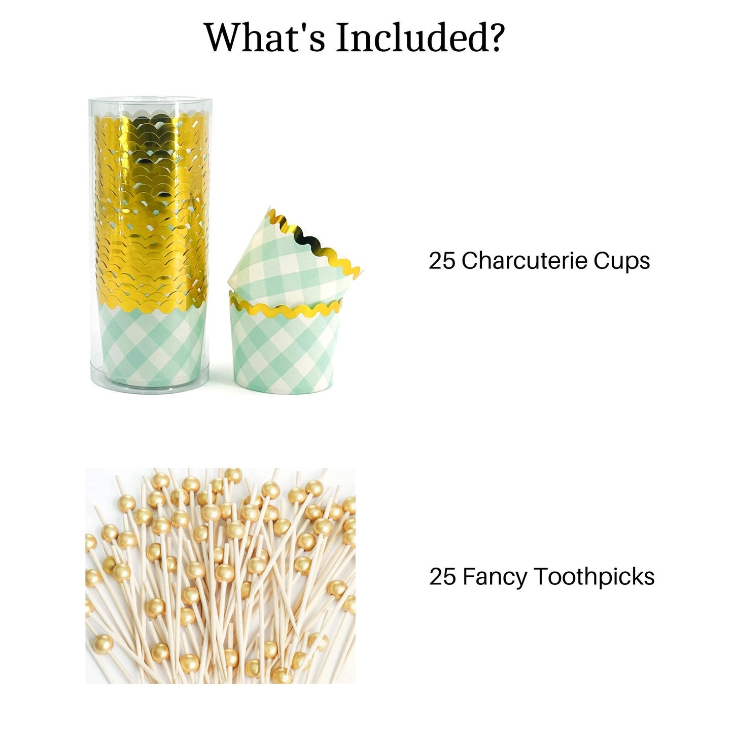 Scalloped Charcuterie Favor Cups w/Toothpicks