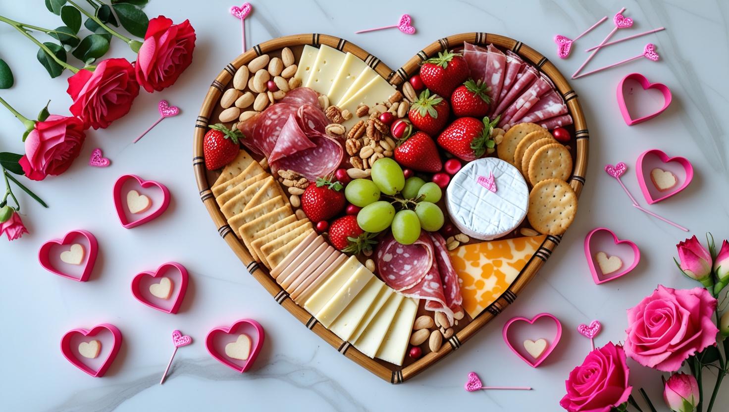 Shop heart-shaped charcuterie boards featuring a stunning heart shaped charcuterie board.