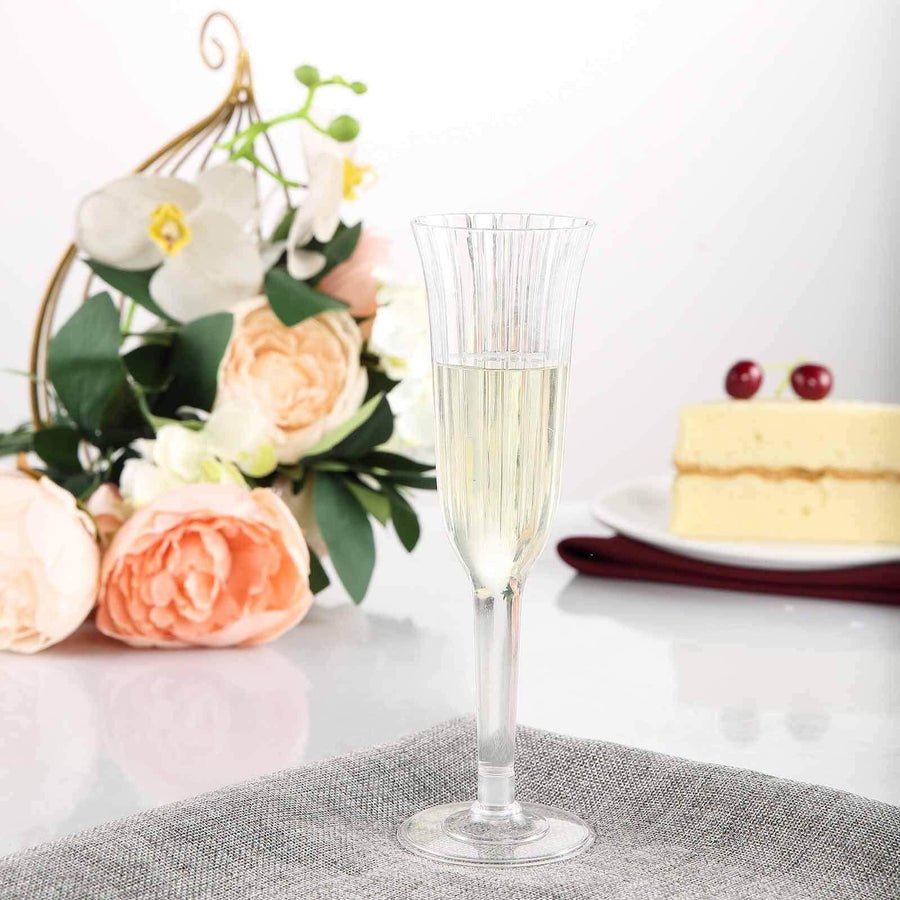 12 - Pack Plastic Champagne Flutes – Disposable Toasting Glasses for Weddings, Parties & Events - Pretty Party Boxx