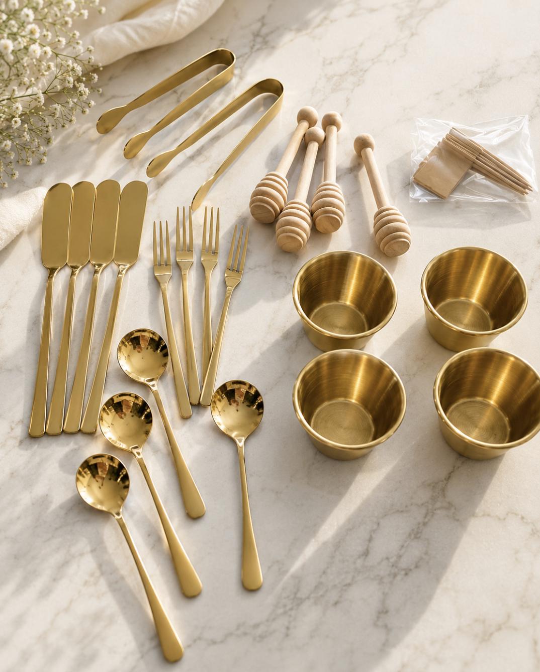 22 - Piece Stainless Steel Charcuterie Tool Set - Pretty Party Boxx