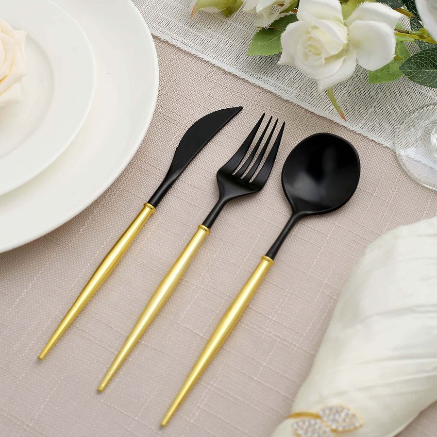 24 - Piece Plastic Cutlery Set – Disposable Silverware for Weddings & Parties - Pretty Party Boxx