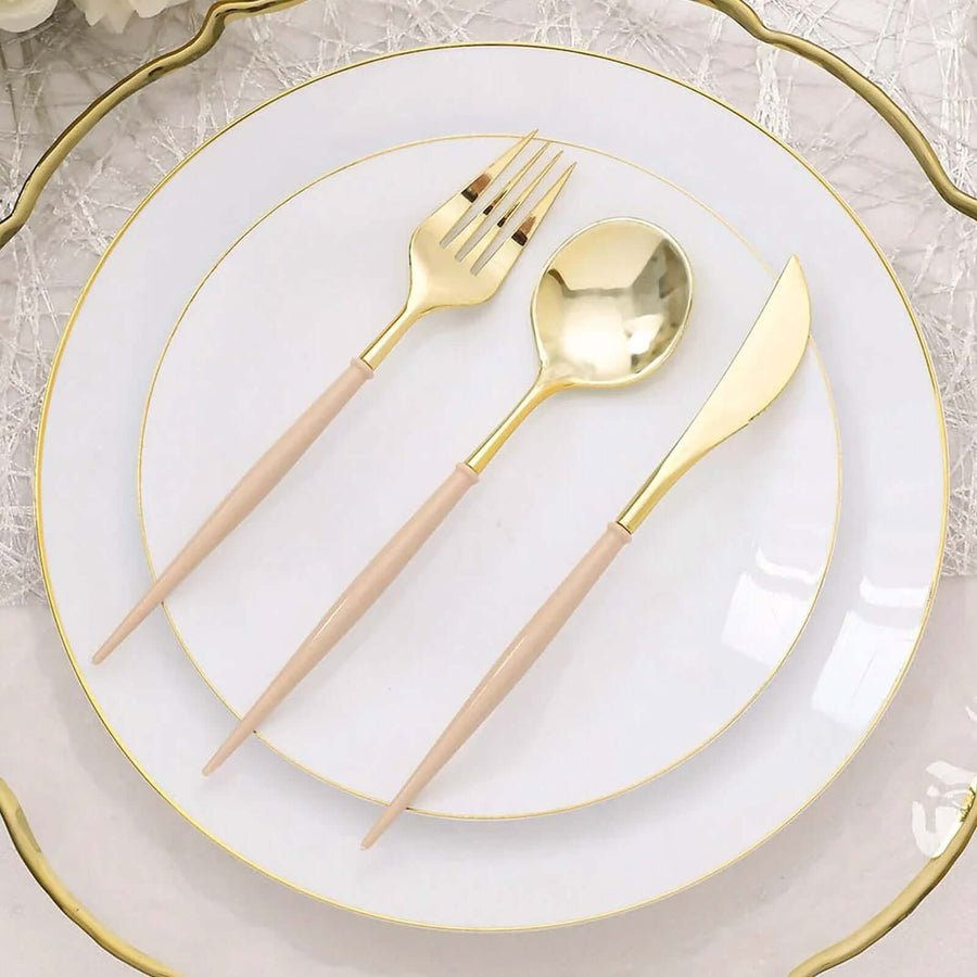 24 - Piece Plastic Cutlery Set – Disposable Silverware for Weddings & Parties - Pretty Party Boxx