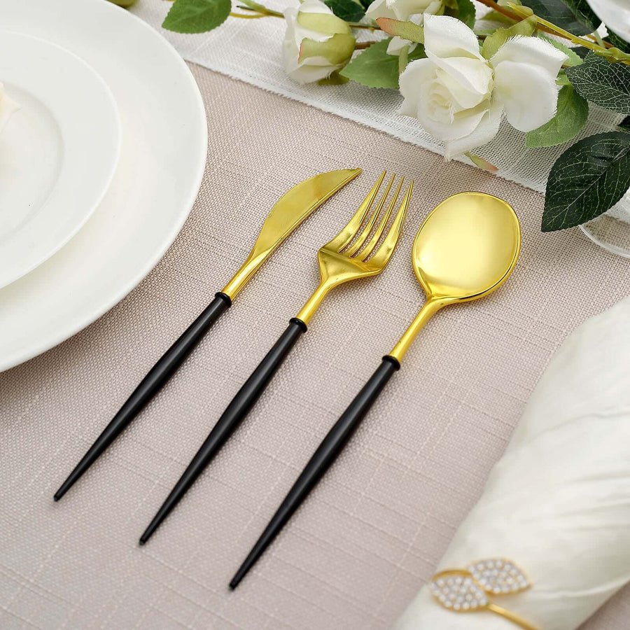 24 - Piece Plastic Cutlery Set – Disposable Silverware for Weddings & Parties - Pretty Party Boxx