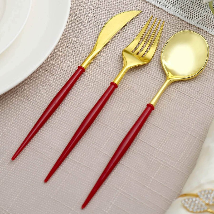 24 - Piece Plastic Cutlery Set – Disposable Silverware for Weddings & Parties - Pretty Party Boxx