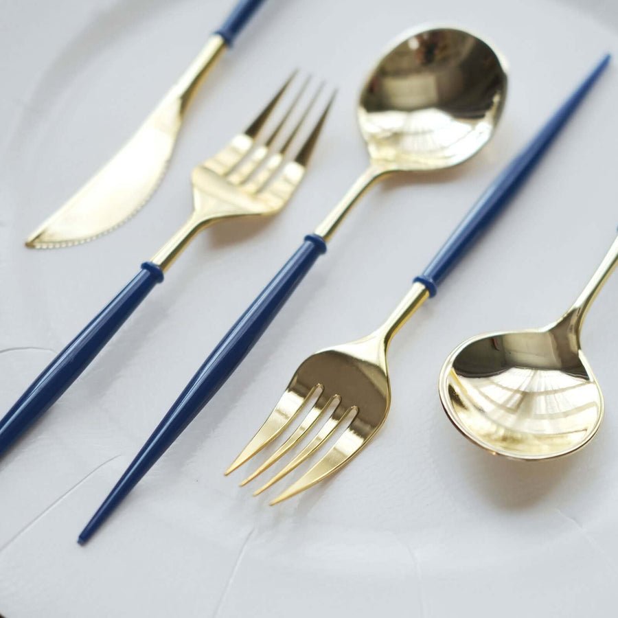 24 - Piece Plastic Cutlery Set – Disposable Silverware for Weddings & Parties - Pretty Party Boxx