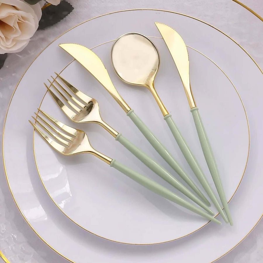 24 - Piece Plastic Cutlery Set – Disposable Silverware for Weddings & Parties - Pretty Party Boxx