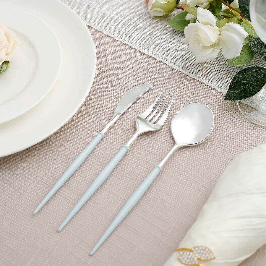 24 - Piece Plastic Cutlery Set – Disposable Silverware for Weddings & Parties - Pretty Party Boxx