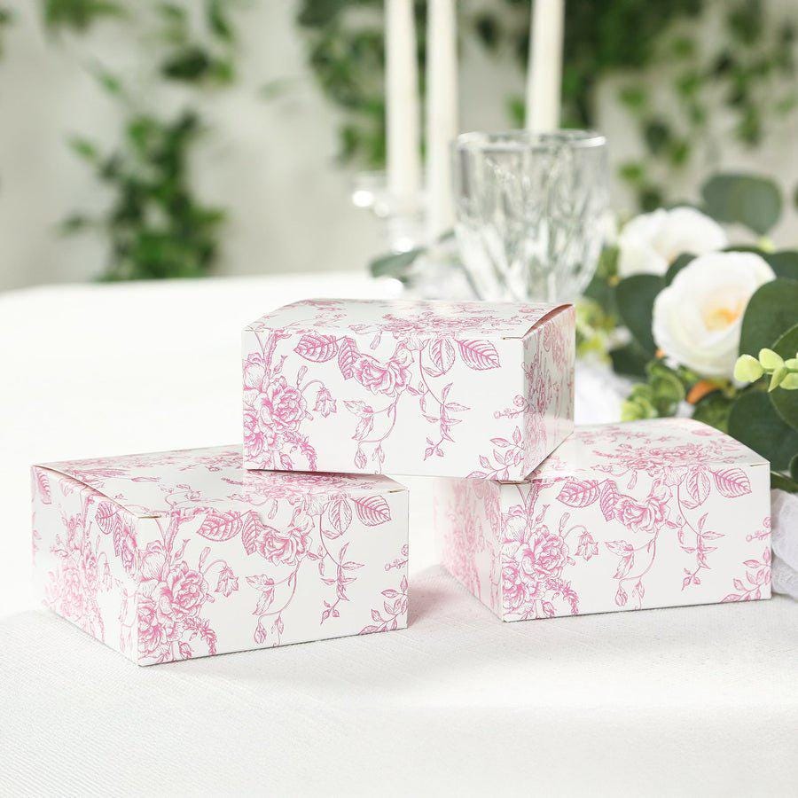 Silver metallic chrome favor box with ribbon & rose. Glamorous wedding or party favors.