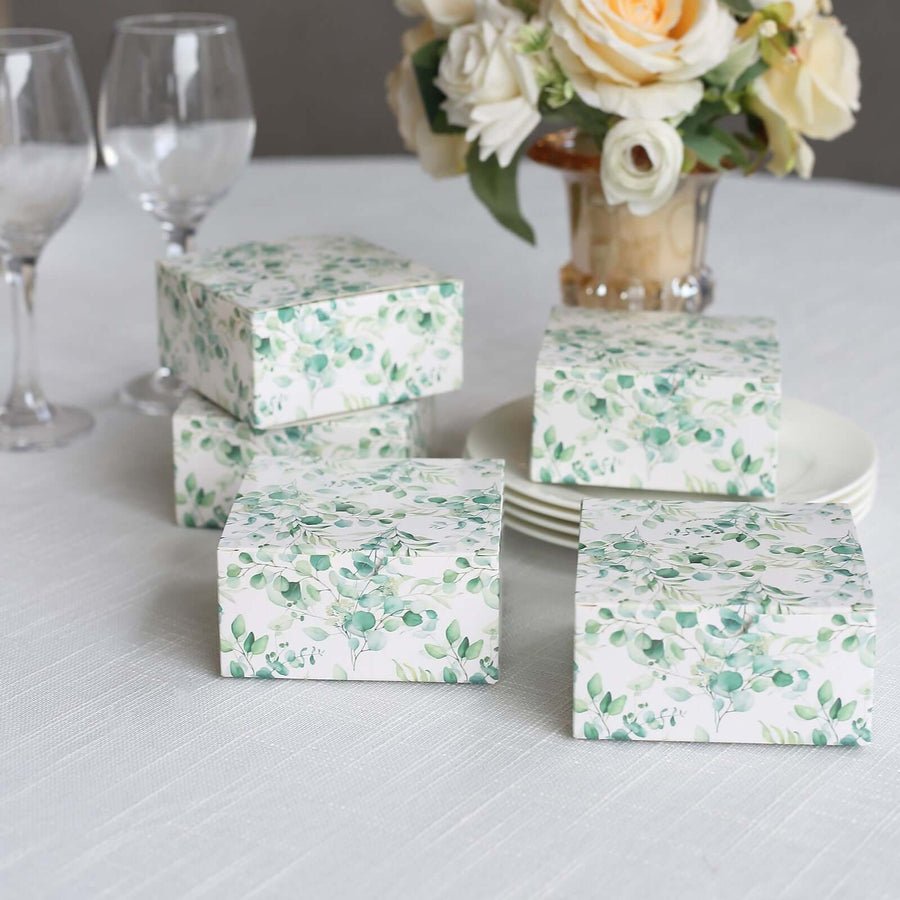 Set of purple Toile floral print favor boxes. Vintage wedding or party gift packaging.