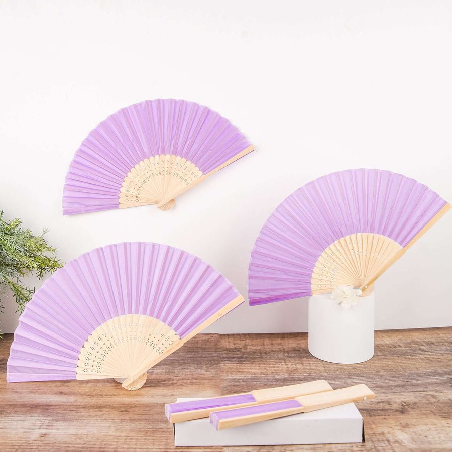 5 - Pack Elegant Silk Folding Fans – Asian - Style Party Favors & Decorative Event Accessories - Pretty Party Boxx