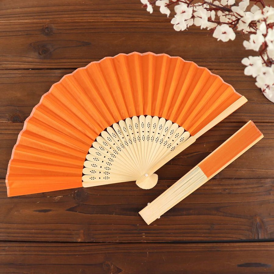 5 - Pack Elegant Silk Folding Fans – Asian - Style Party Favors & Decorative Event Accessories - Pretty Party Boxx