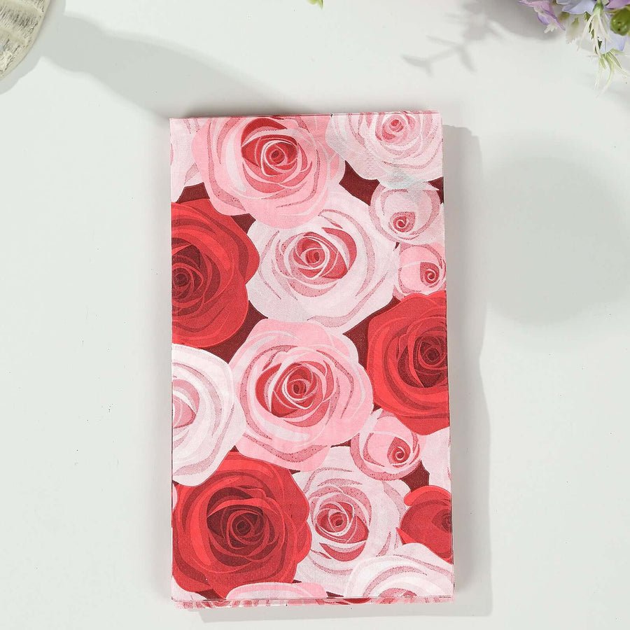 20 - Pack Elegant Paper Dinner Napkins – Peony Flower Print with Gold Edge for Weddings & Events - Pretty Party Boxx