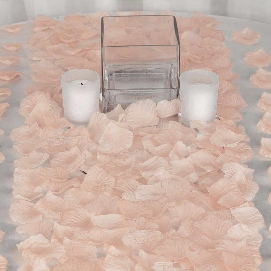 Silk rose petals confetti for weddings, parties, and event table décor