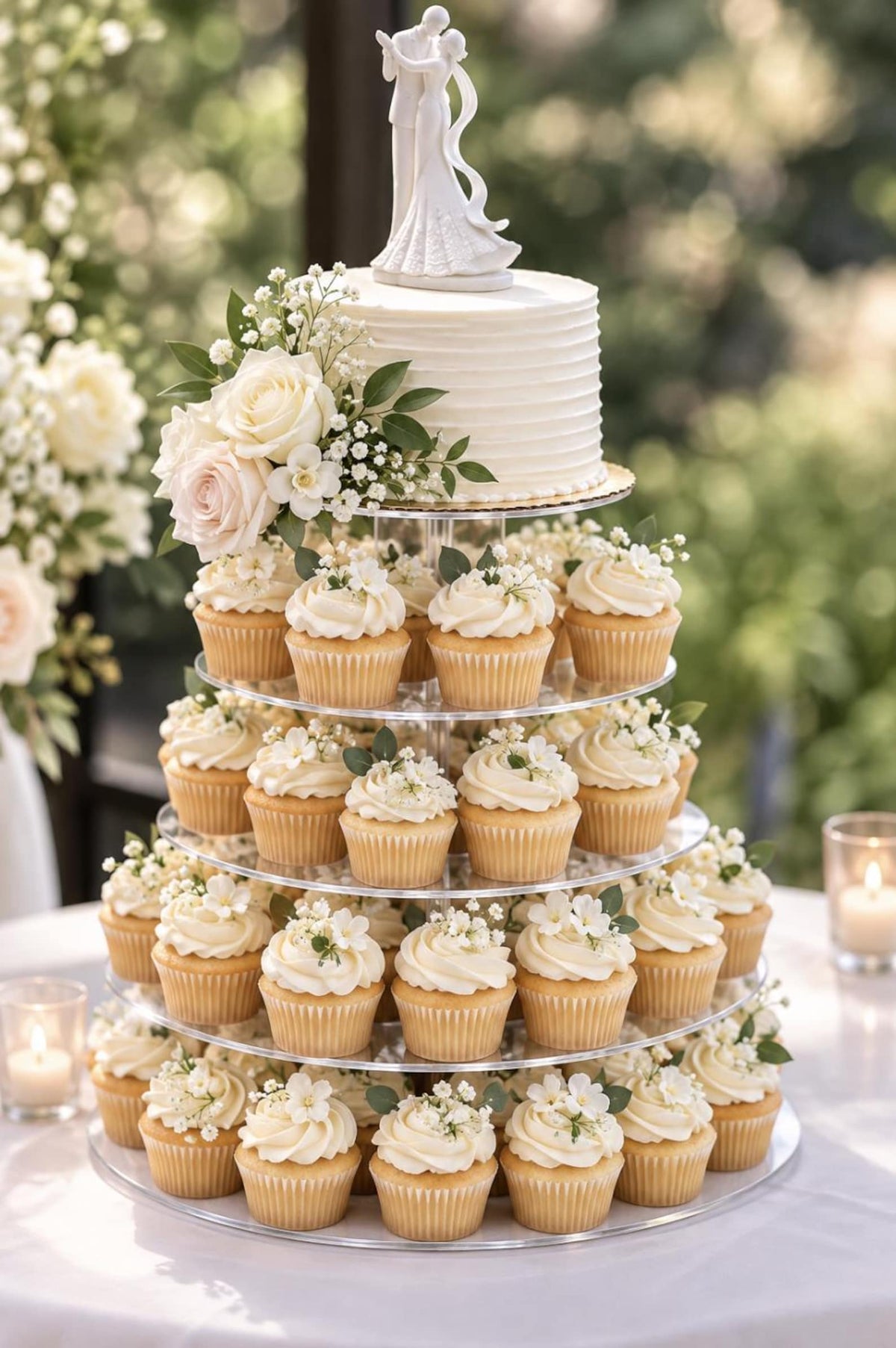 6 - Tier Acrylic Cake Stand – Clear Round Dessert Display Tower for Weddings, Parties & Events - Pretty Party Boxx