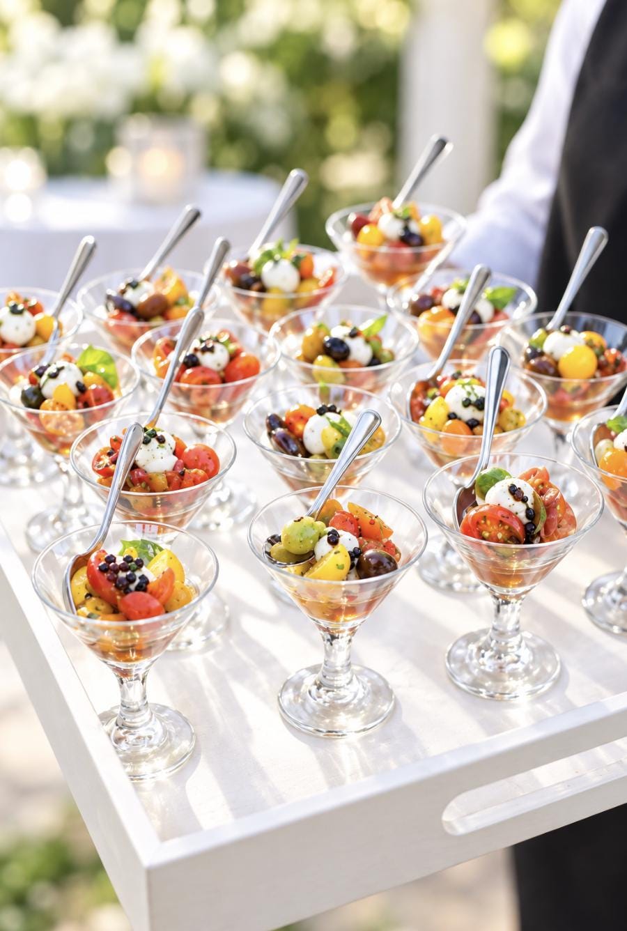 Acrylic Martini Appetizer Cups with Mini Forks – Set of 20 Clear Plastic Cocktail & Charcuterie Cups - Pretty Party Boxx