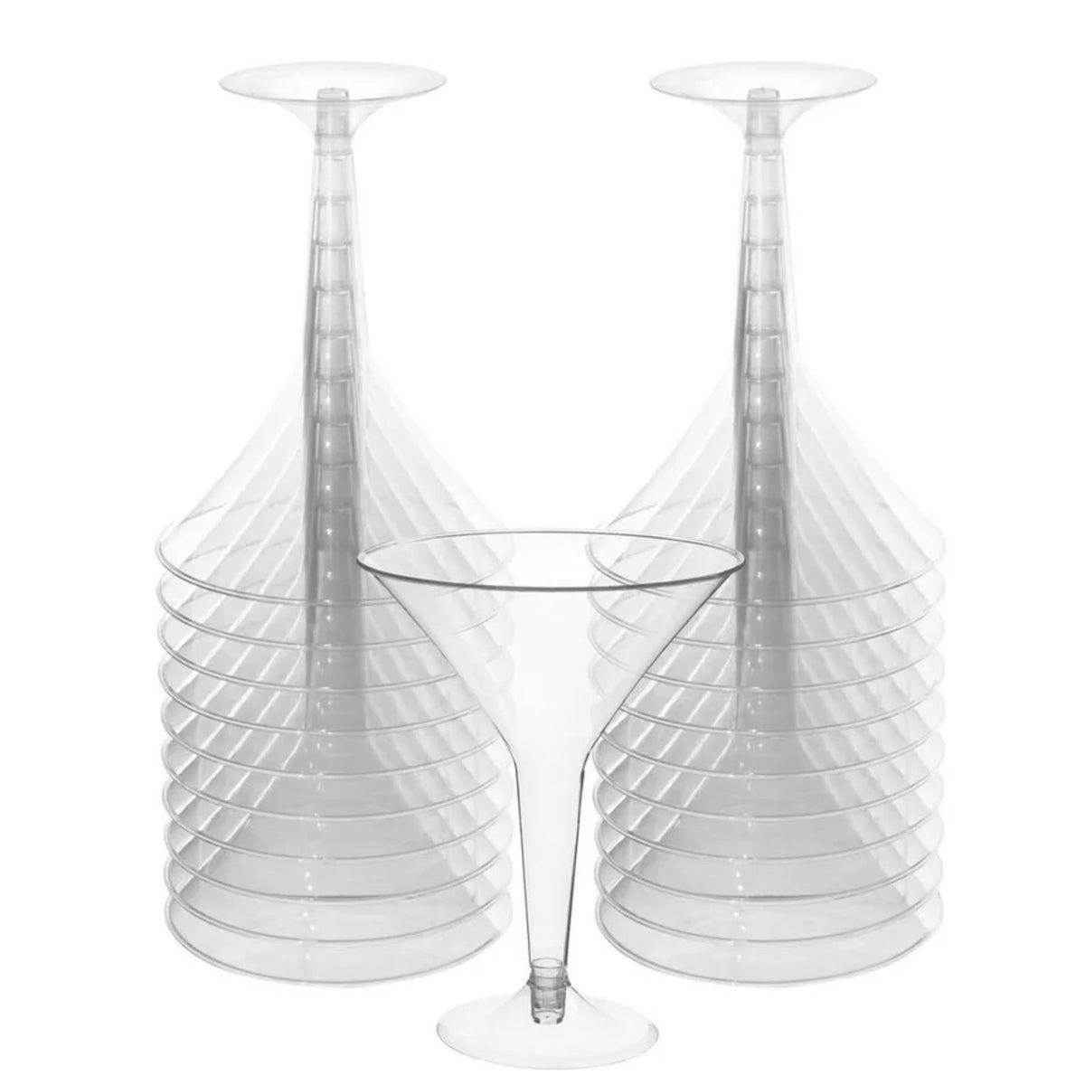 Acrylic Martini Appetizer Cups with Mini Forks – Set of 20 Clear Plastic Cocktail & Charcuterie Cups - Pretty Party Boxx
