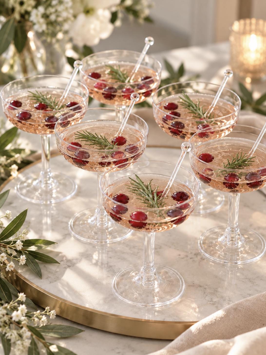 Acrylic Champagne Glasses Set with Plastic Swizzle Sticks - Pretty Party Boxx