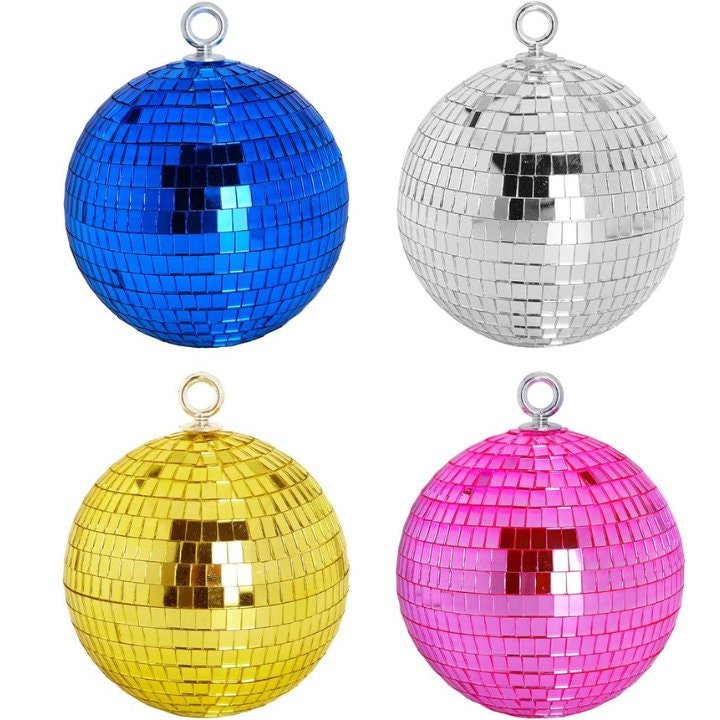 6 - Inch Mirror Disco Ball Decorations – Assorted Colors (Gold, Silver, Blue, Hot Pink) - Pretty Party Boxx