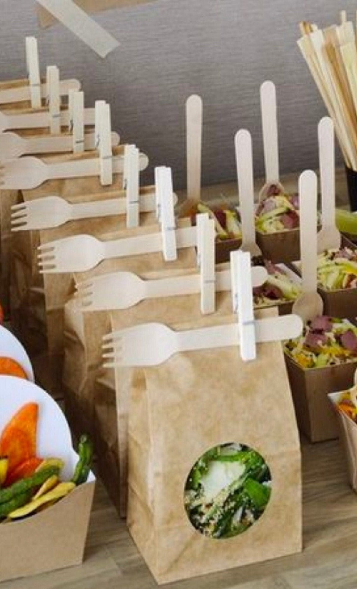 Kraft bakery treat bags with clear window for party favors, candy, cookies, and homemade desserts
