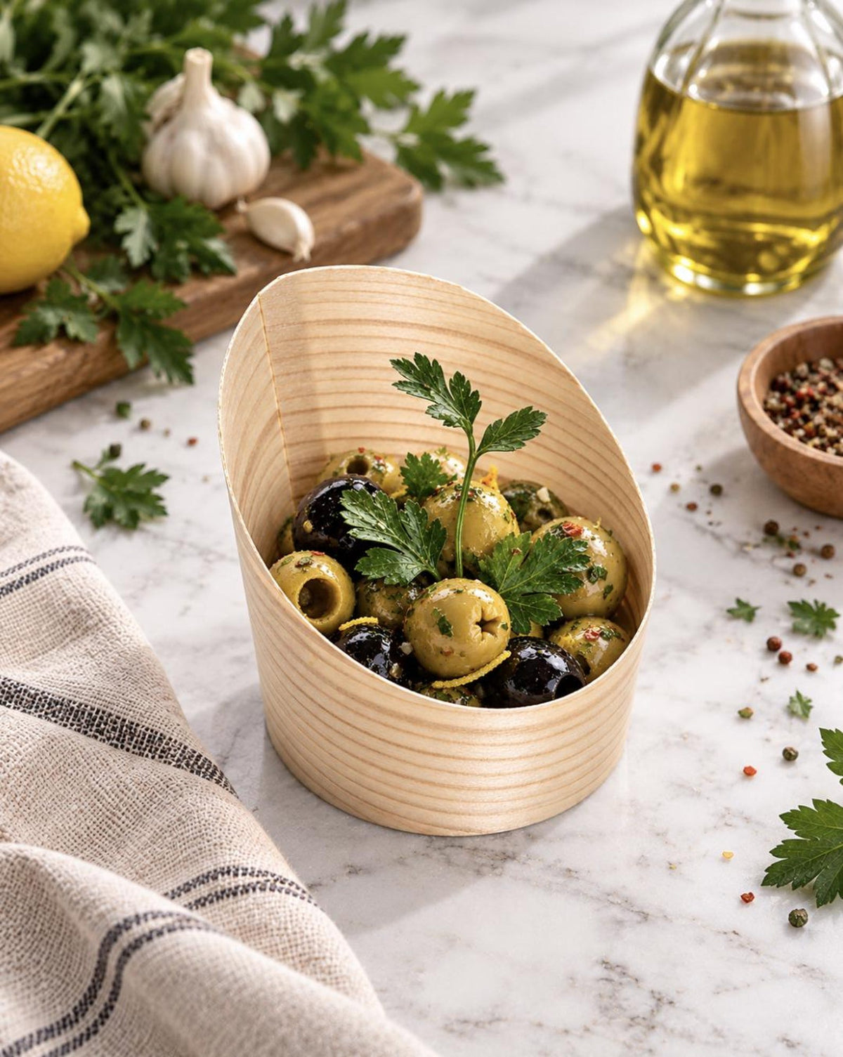 Rustic Bamboo Charcuterie Cups with Fancy Toothpicks Set - 20 Piece Eco - Friendly Appetizer Serving Kit - Pretty Party Boxx